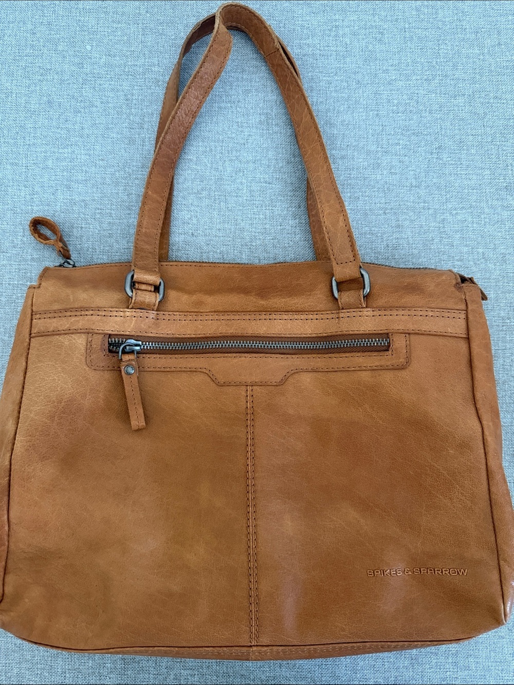 Spikes & Sparrow Cognac Leather Shoulder Bag - Picture 4 of 14